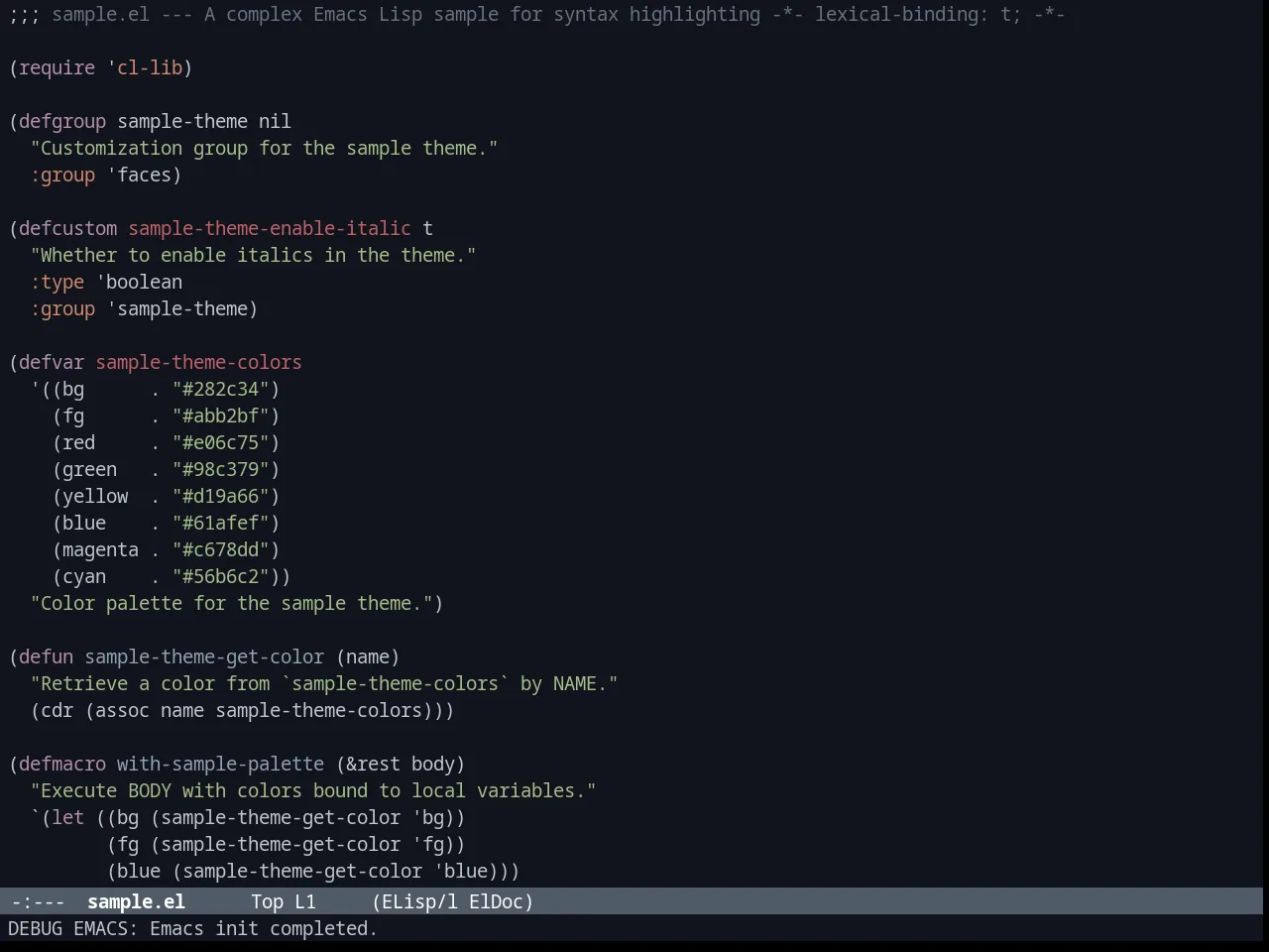 Brin Theme in emacs-lisp-mode