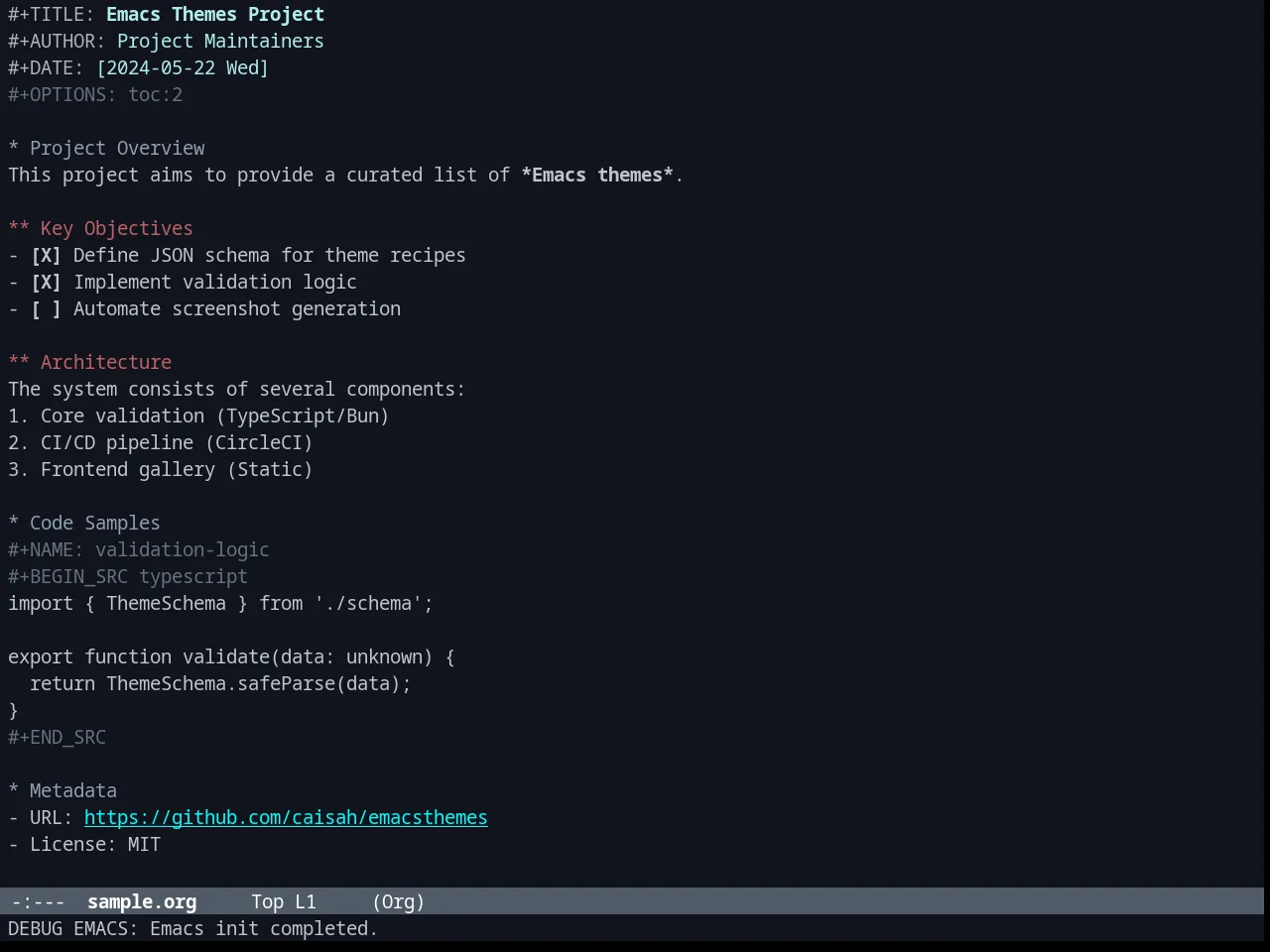 Brin Theme in org-mode