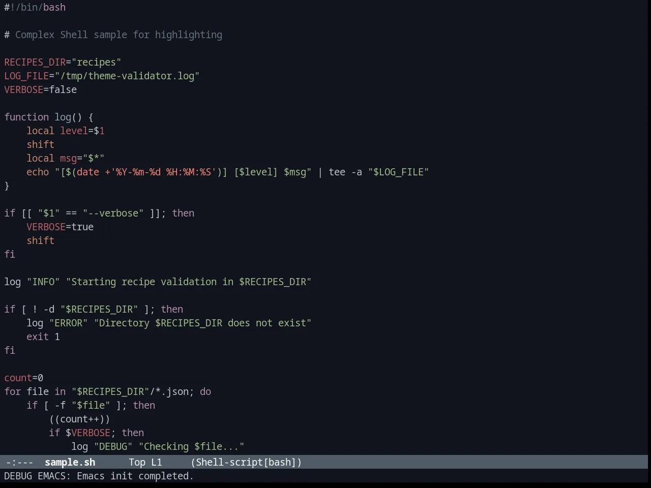 Brin Theme in sh-mode