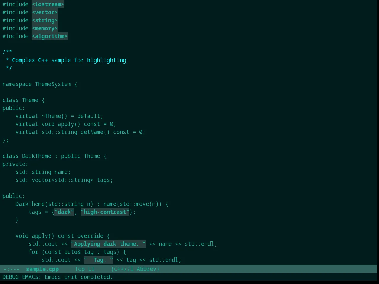 Broceliande Theme in c++-mode
