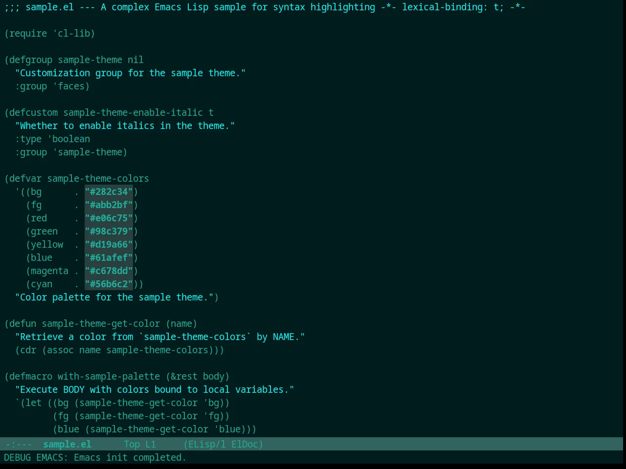 Broceliande Theme in emacs-lisp-mode