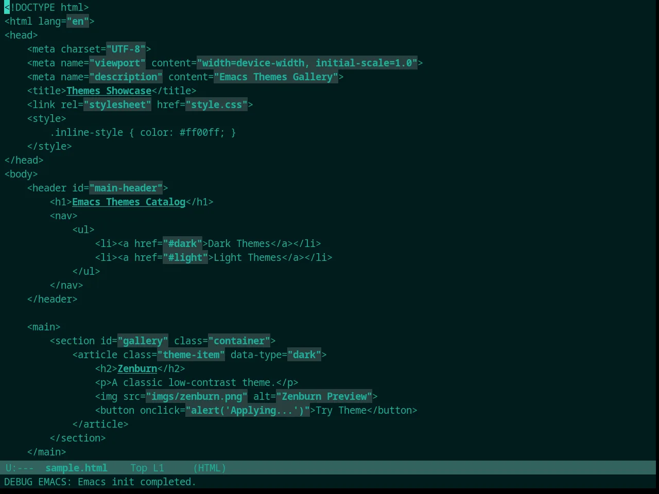 Broceliande Theme in html-mode