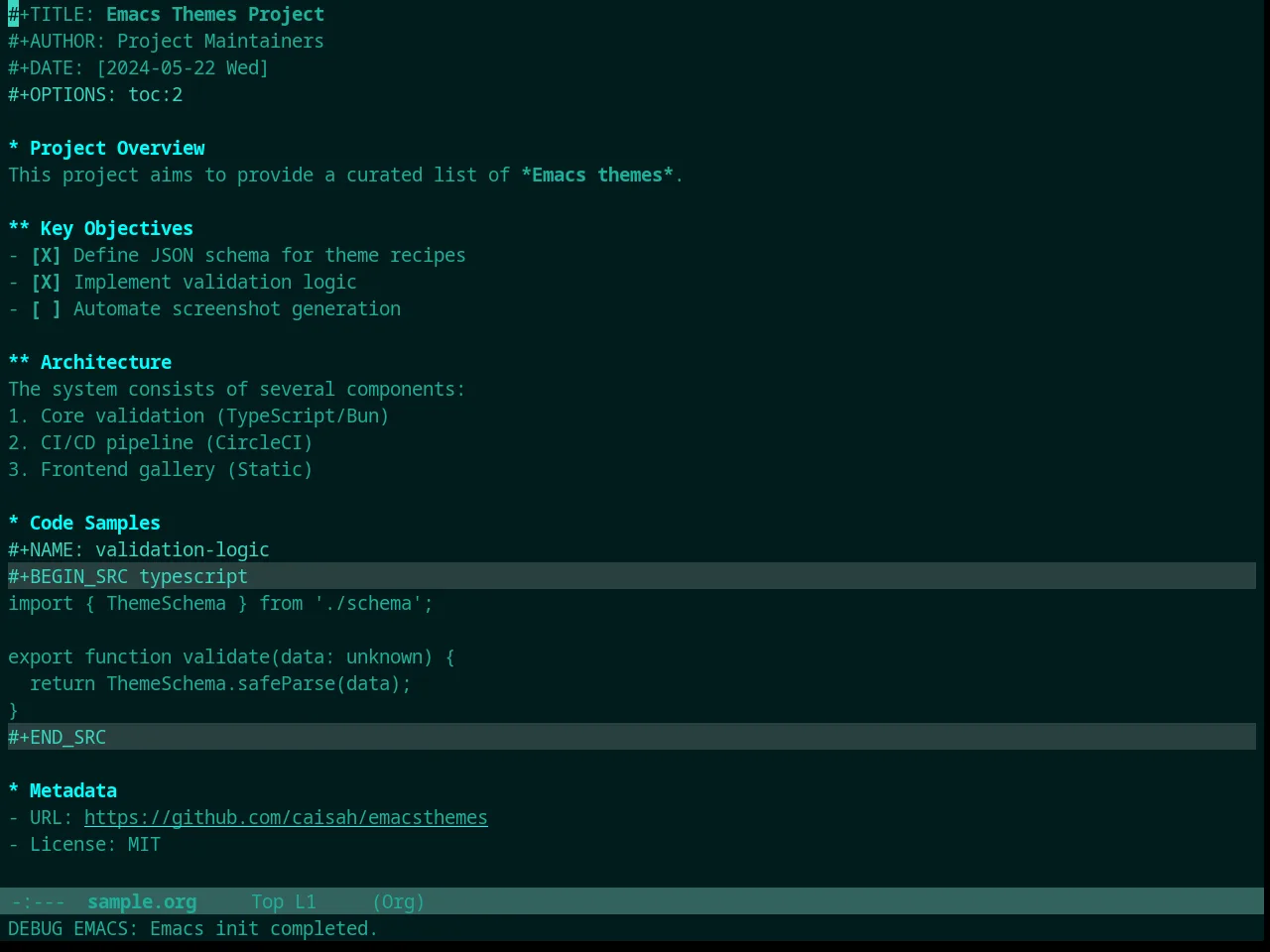 Broceliande Theme in org-mode