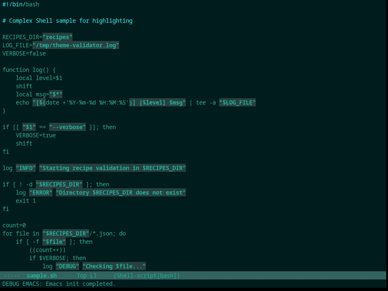 Broceliande Theme in sh-mode