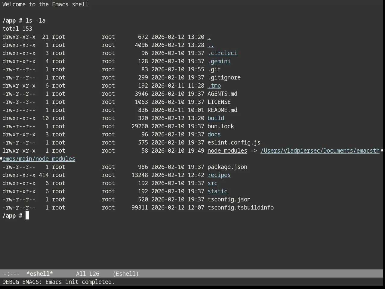Brutalist Dark Theme in eshell