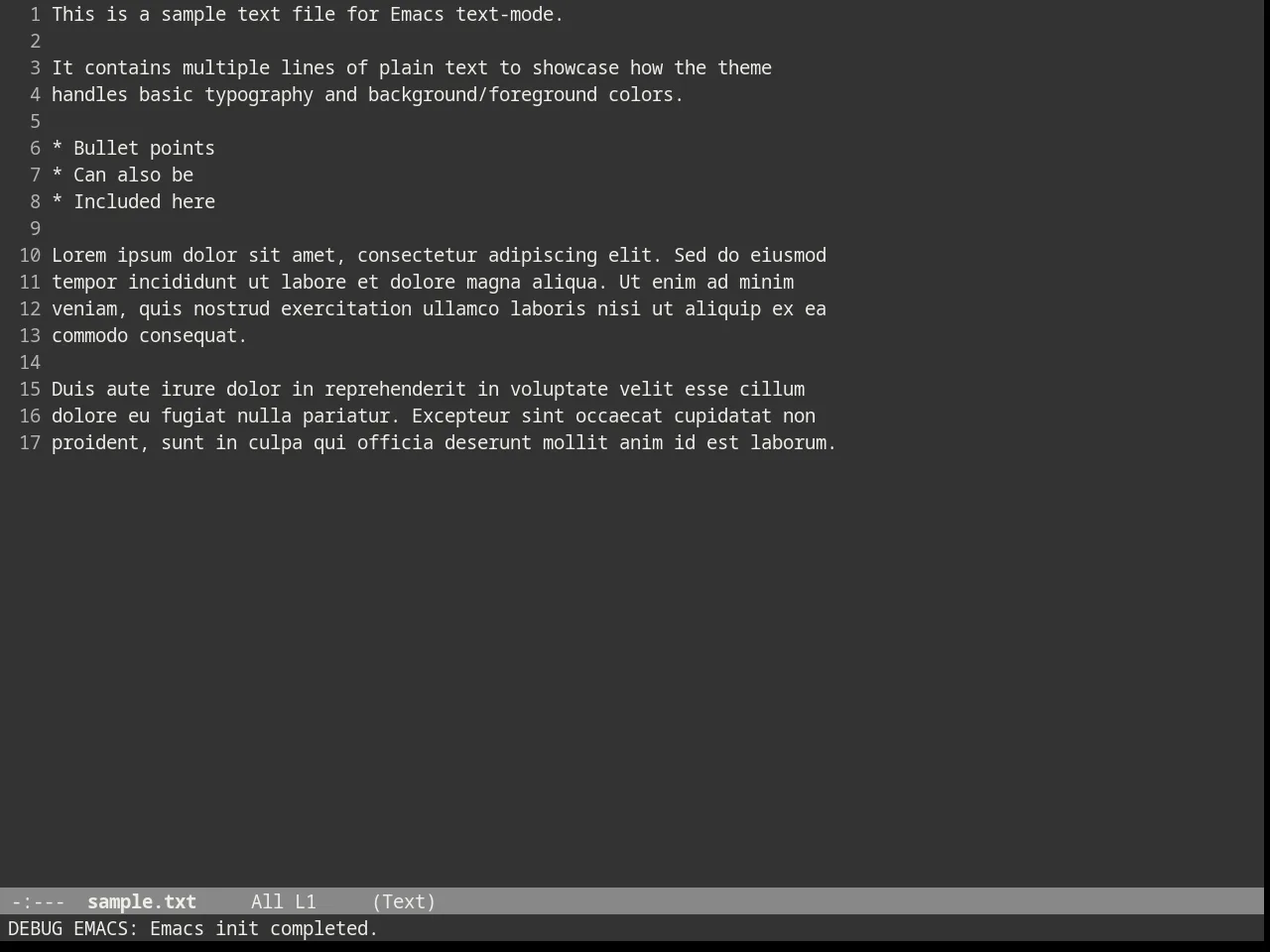 Brutalist Dark Theme in text-mode