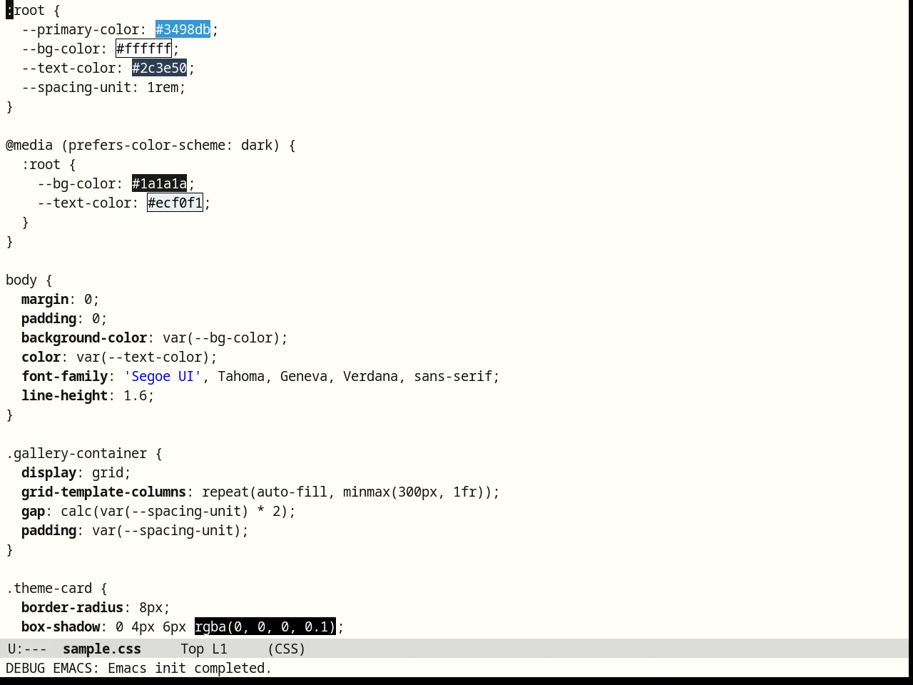 Brutalist Theme in css-mode