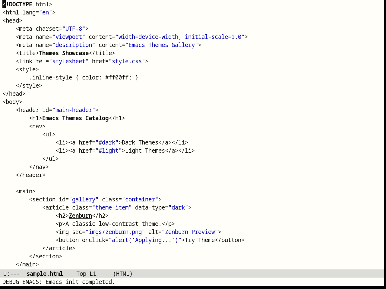 Brutalist Theme in html-mode