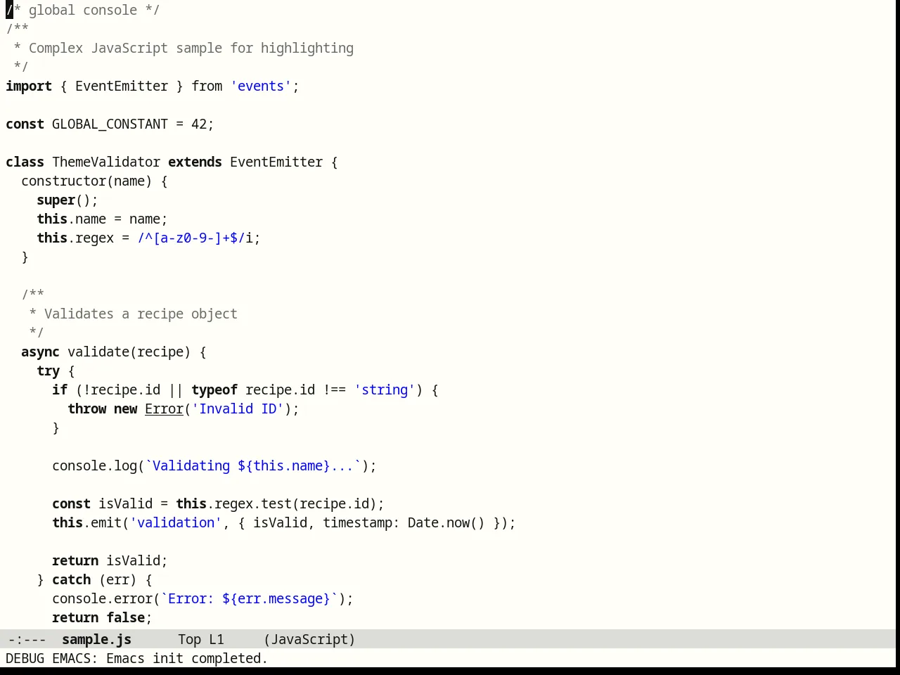 Brutalist Theme in javascript-mode