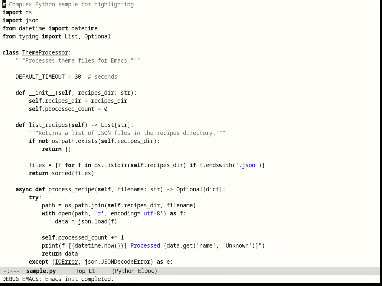 Brutalist Theme in python-mode