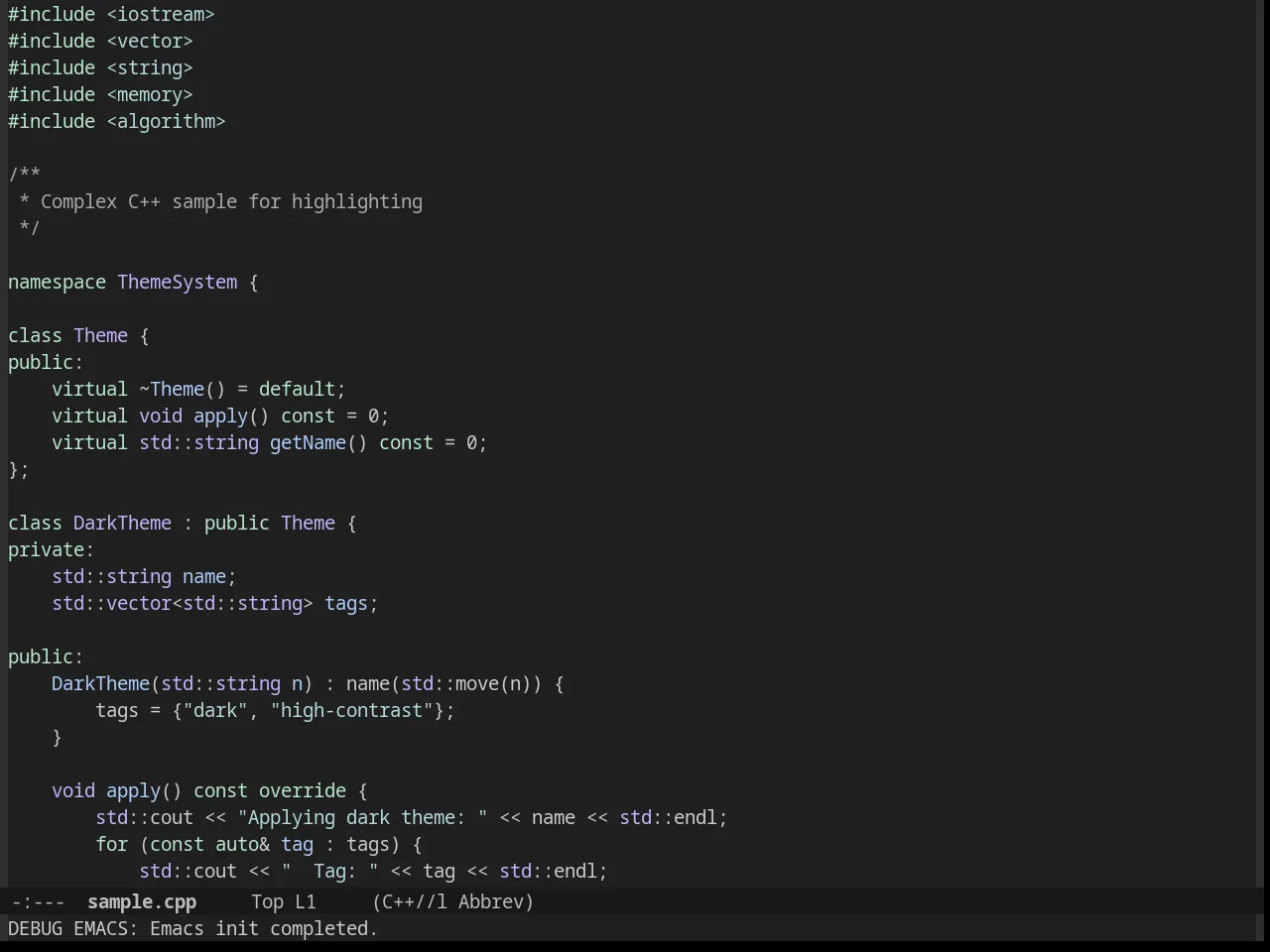Bubbleberry Theme in c++-mode