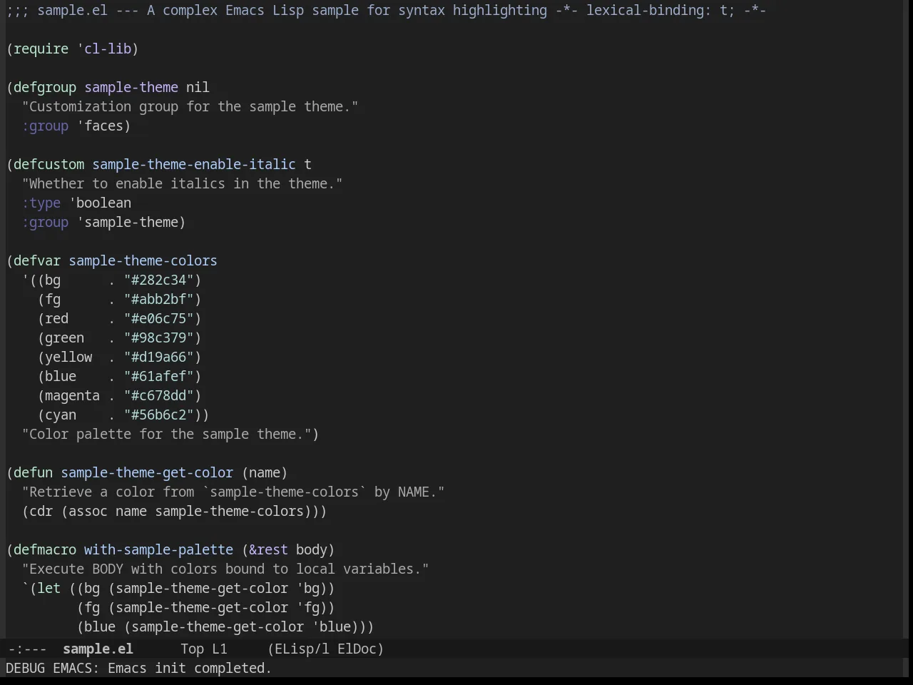 Bubbleberry Theme in emacs-lisp-mode