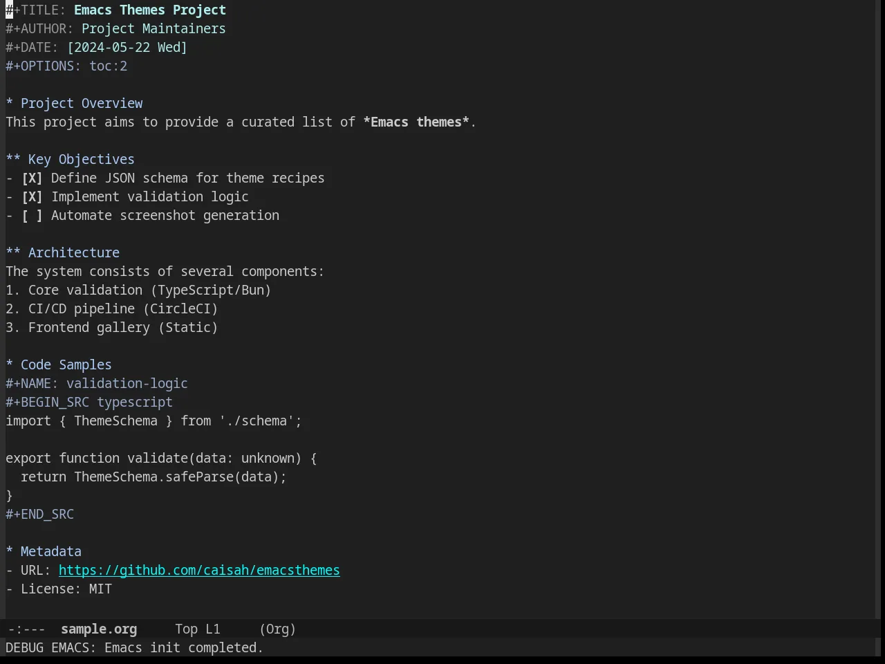 Bubbleberry Theme in org-mode