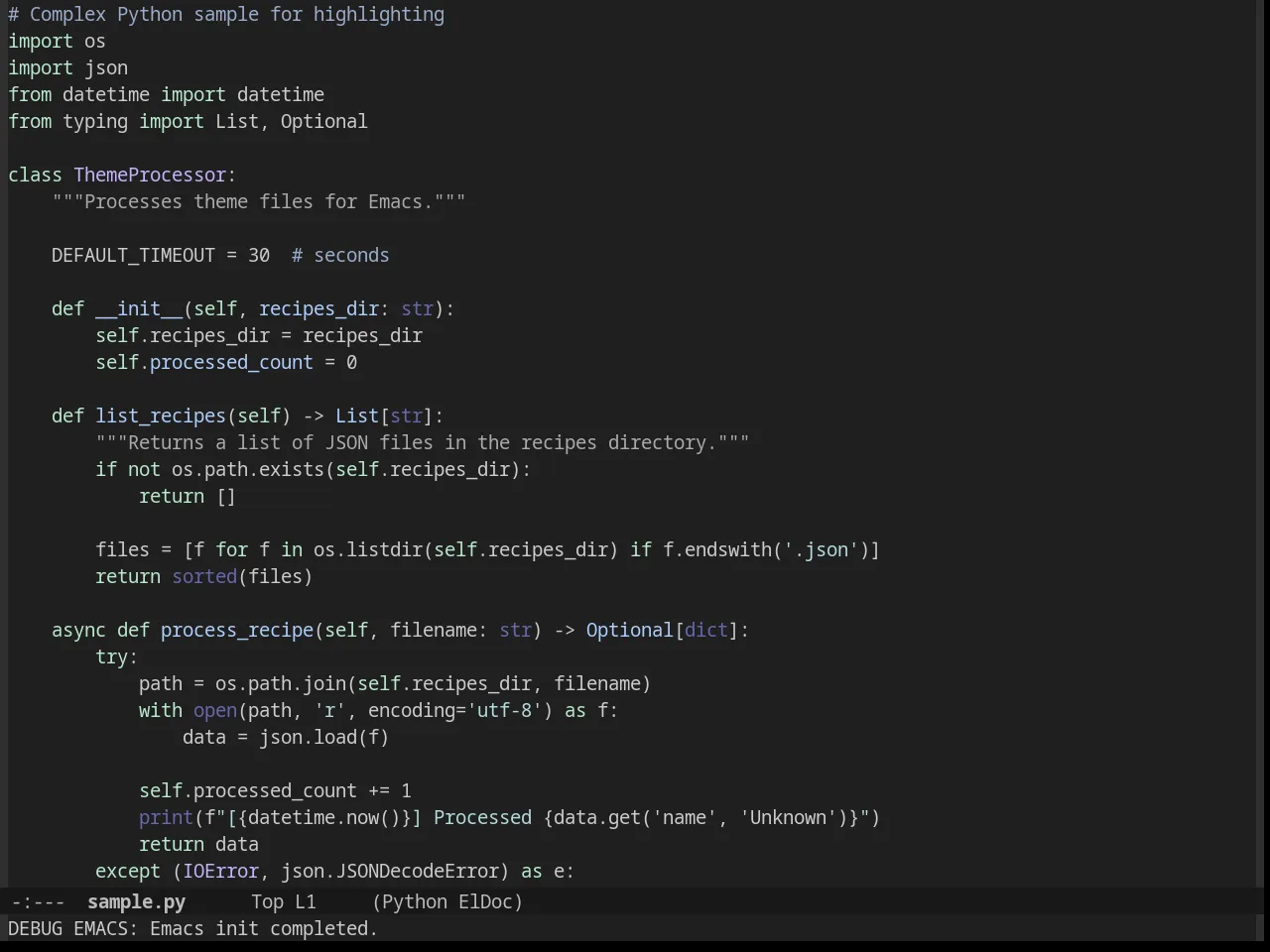 Bubbleberry Theme in python-mode