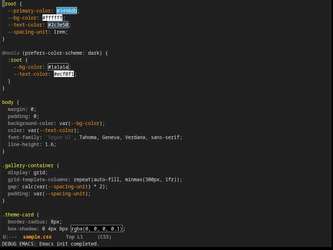 Busybee Theme in css-mode