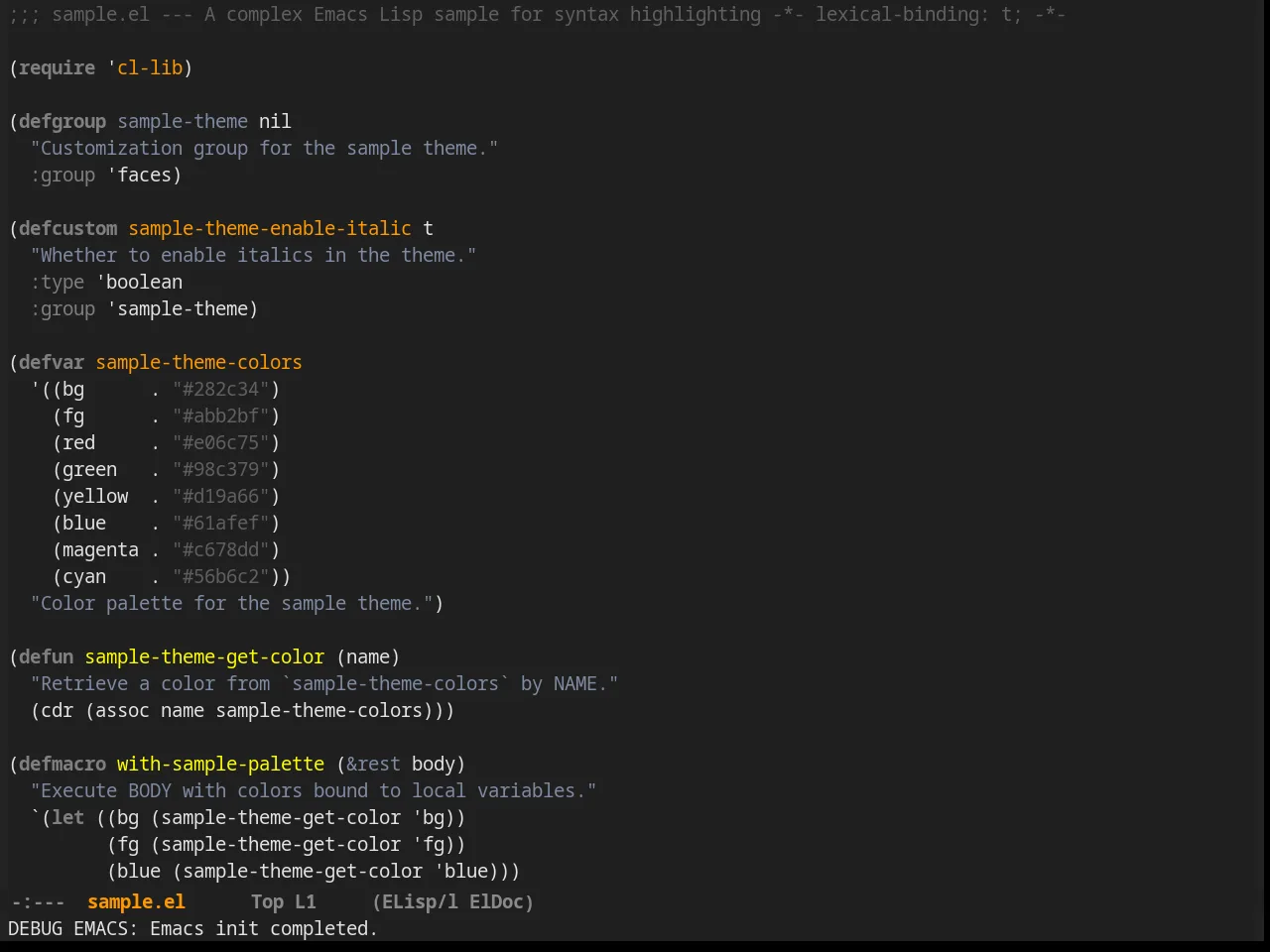 Busybee Theme in emacs-lisp-mode