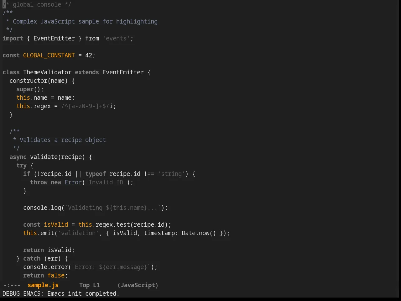 Busybee Theme in javascript-mode