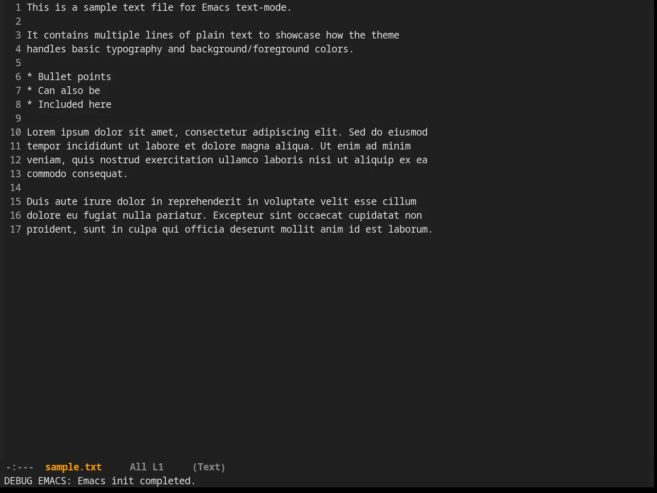 Busybee Theme in text-mode