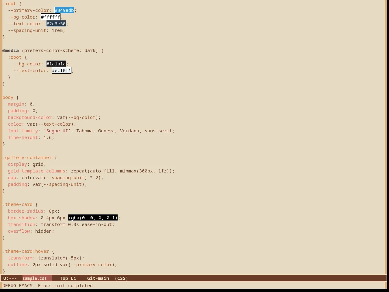 cacao-theme in css-mode