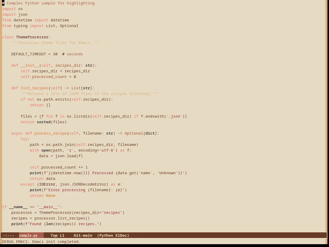 cacao-theme in python-mode