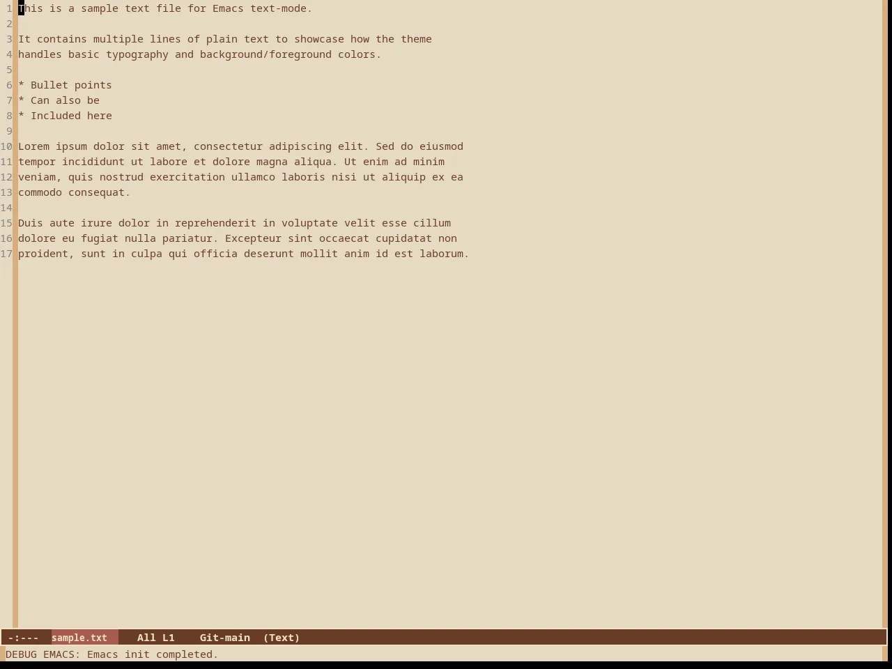 cacao-theme in text-mode