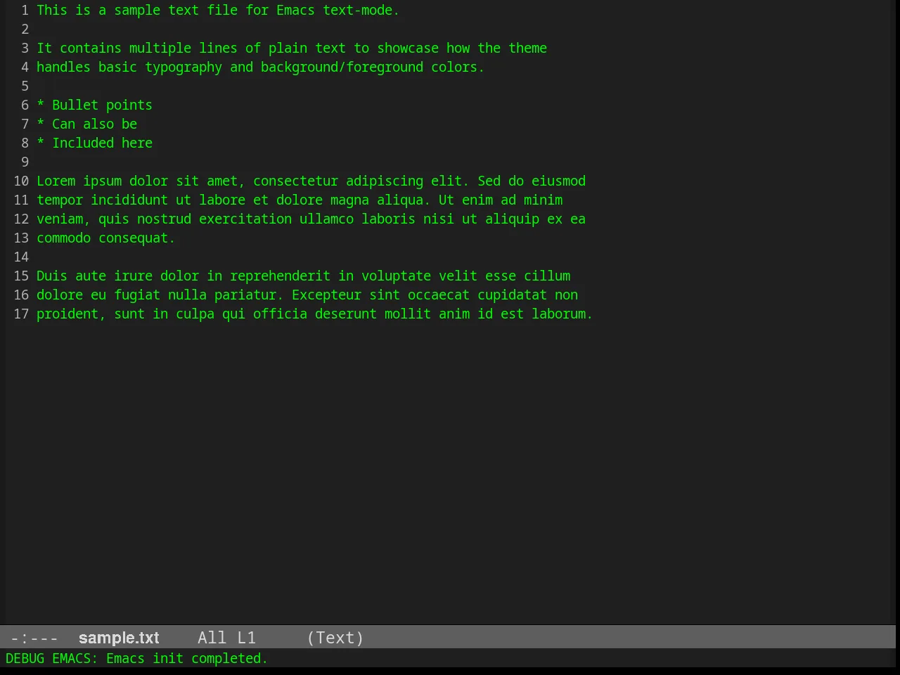 Calmer Forest Theme in text-mode