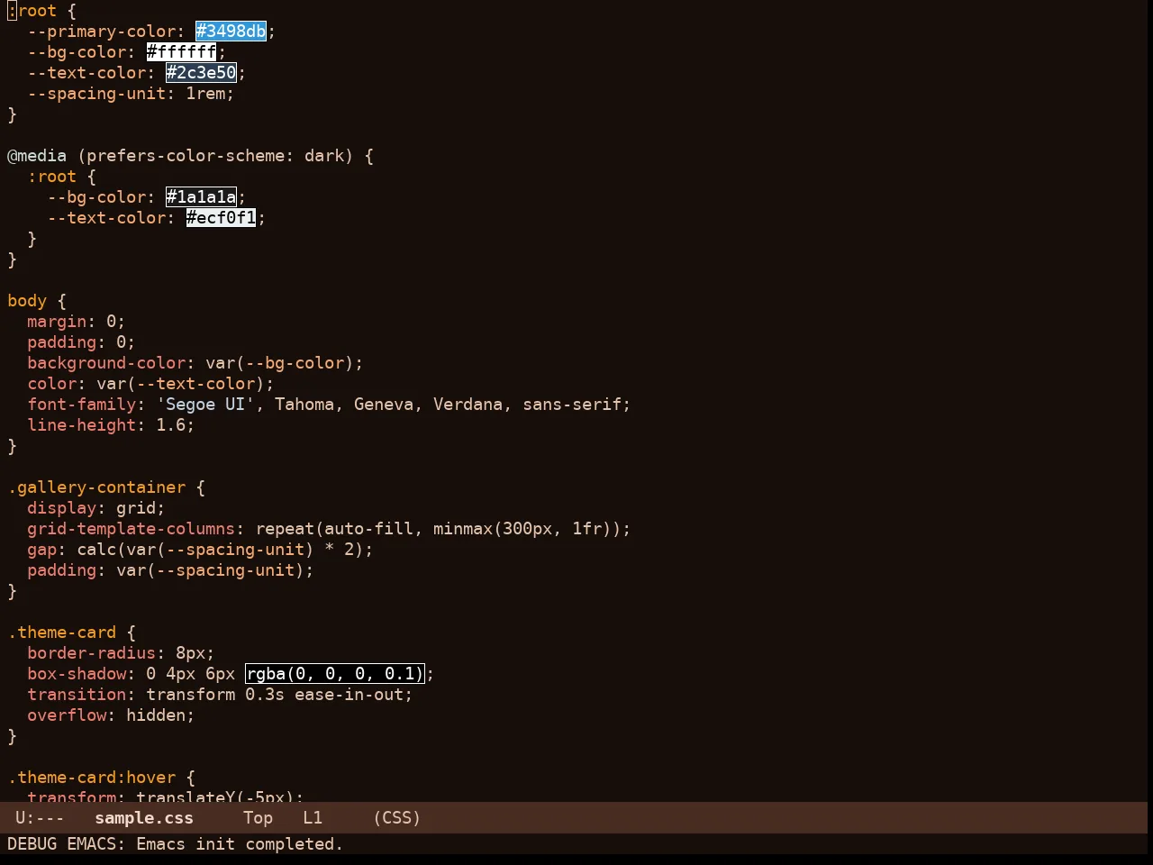 Cappuccino Noir Theme in css-mode