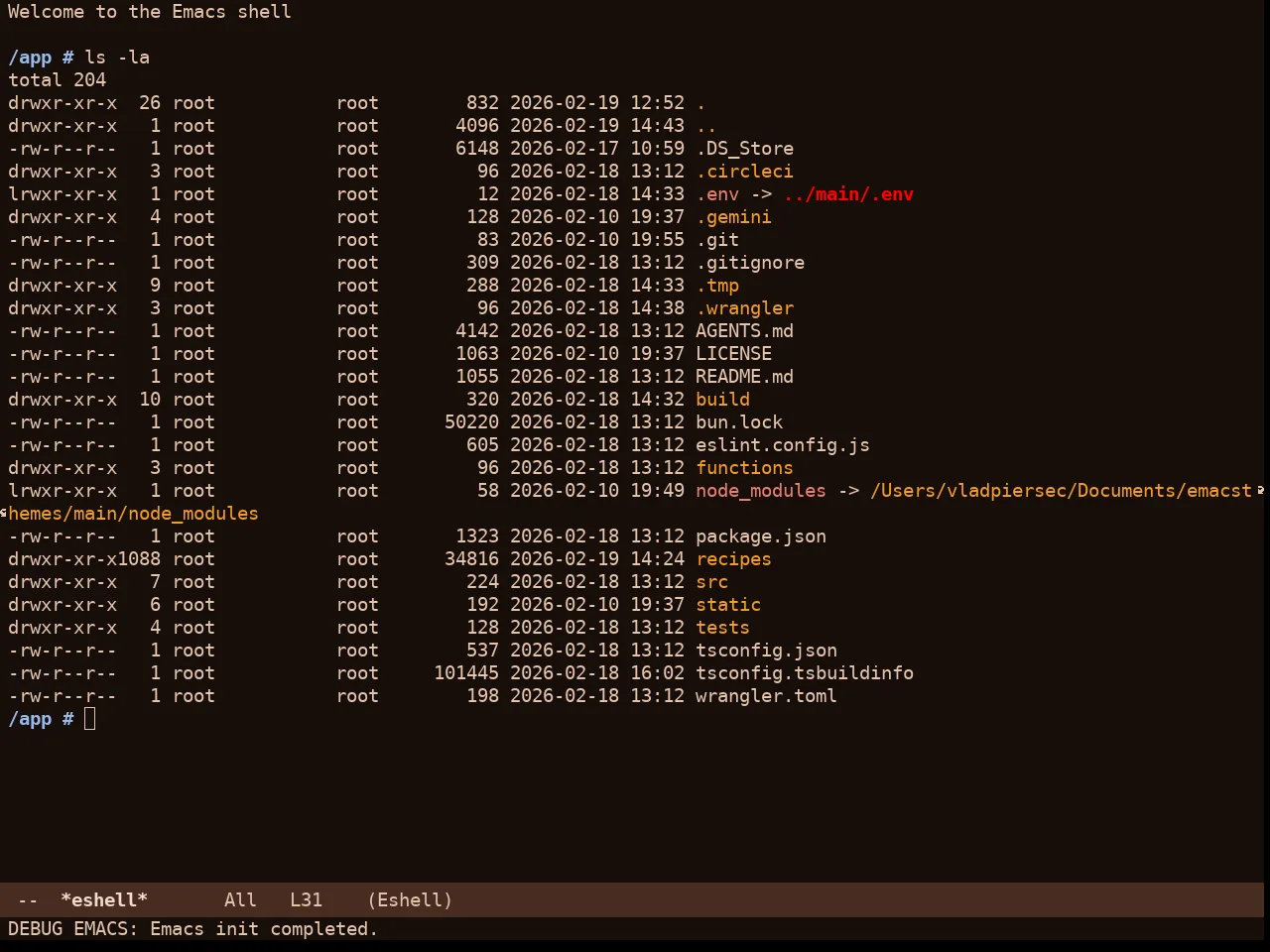 Cappuccino Noir Theme in eshell