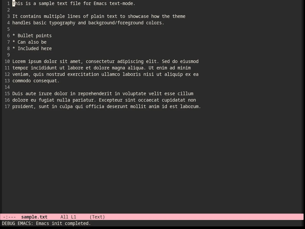 Caroline Theme in text-mode