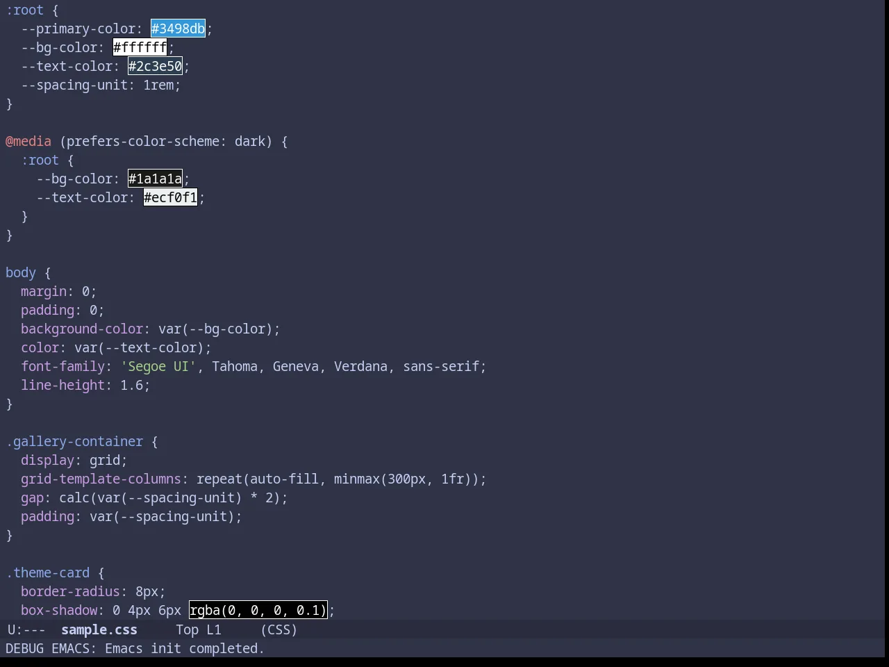 Catppuccin Frappe Theme in css-mode