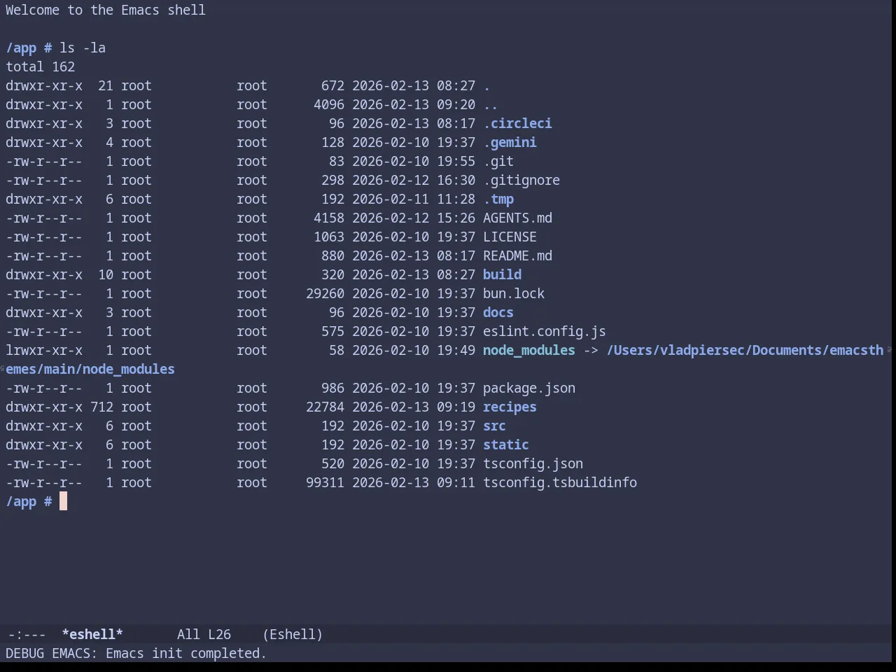 Catppuccin Frappe Theme in eshell