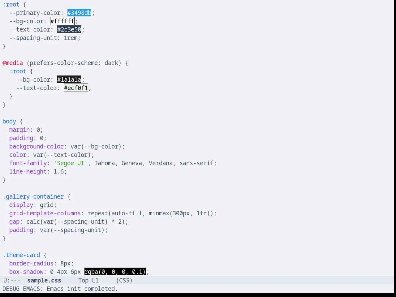 Catppuccin Latte Theme in css-mode