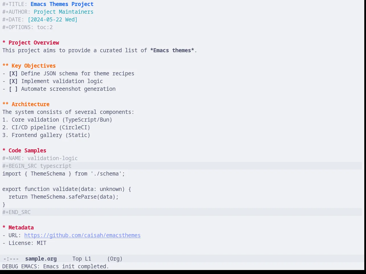 Catppuccin Latte Theme in org-mode