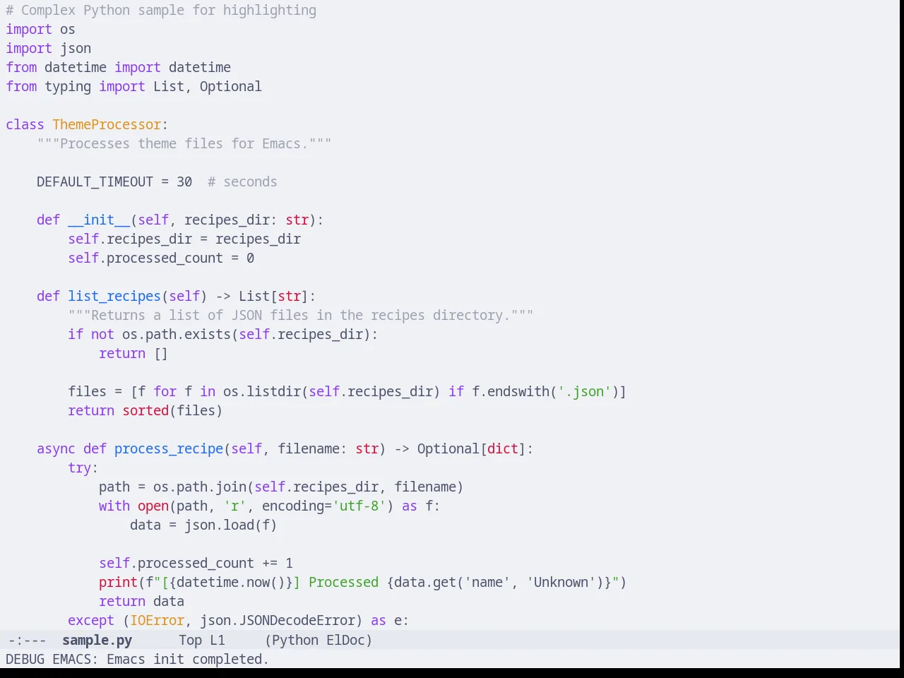 Catppuccin Latte Theme in python-mode