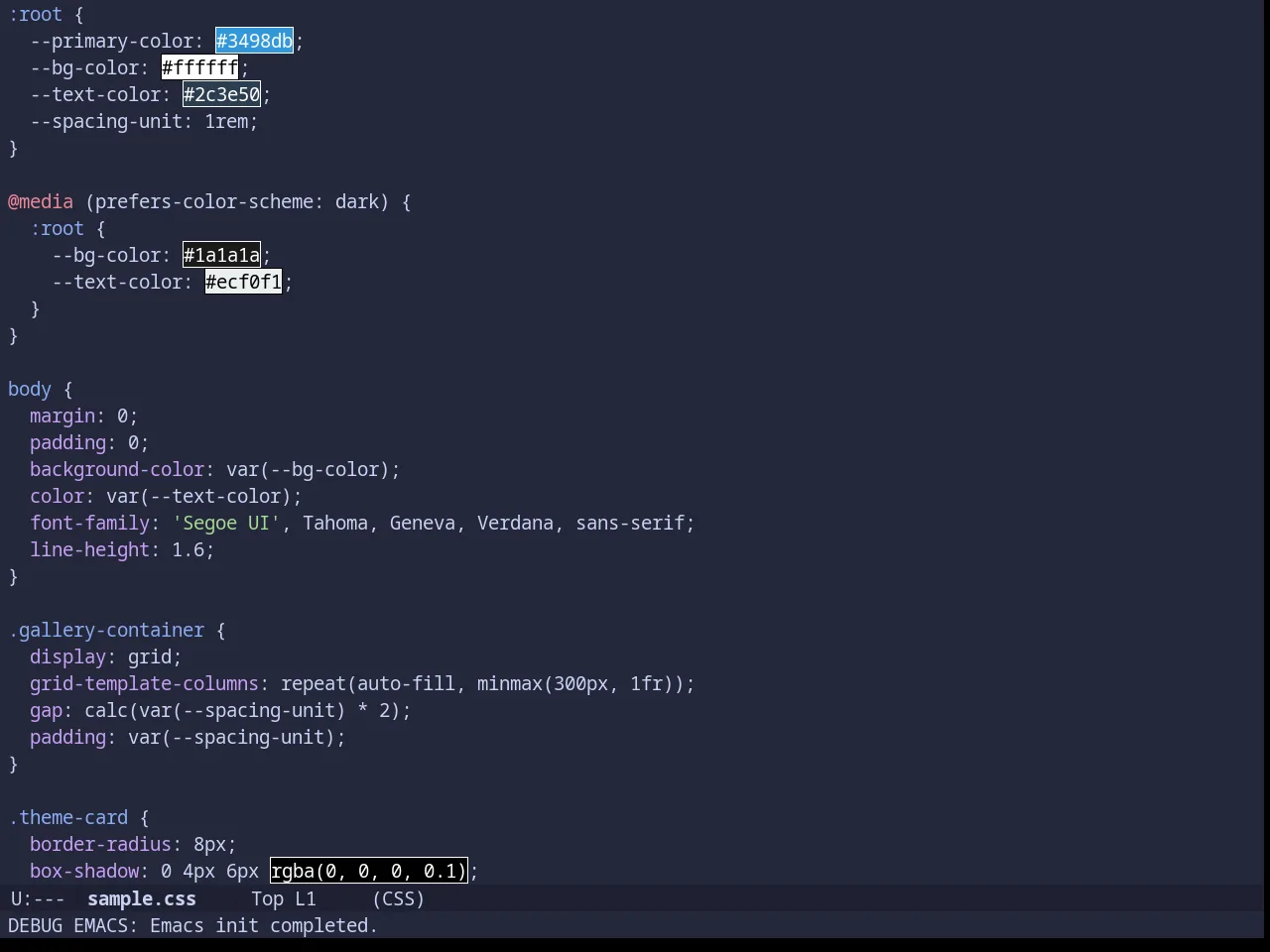 Catppuccin Macchiato Theme in css-mode