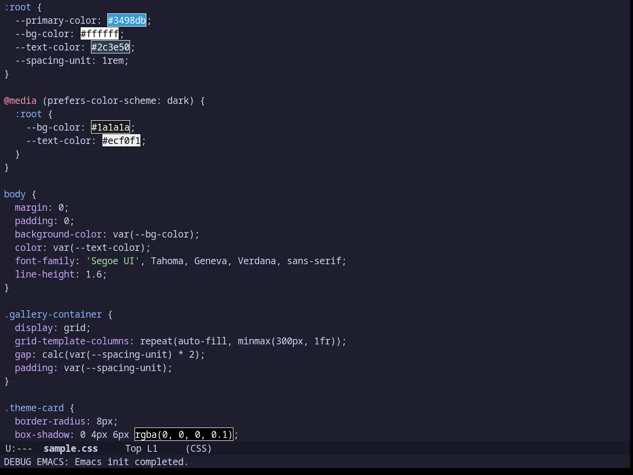 Catppuccin Mocha Theme in css-mode