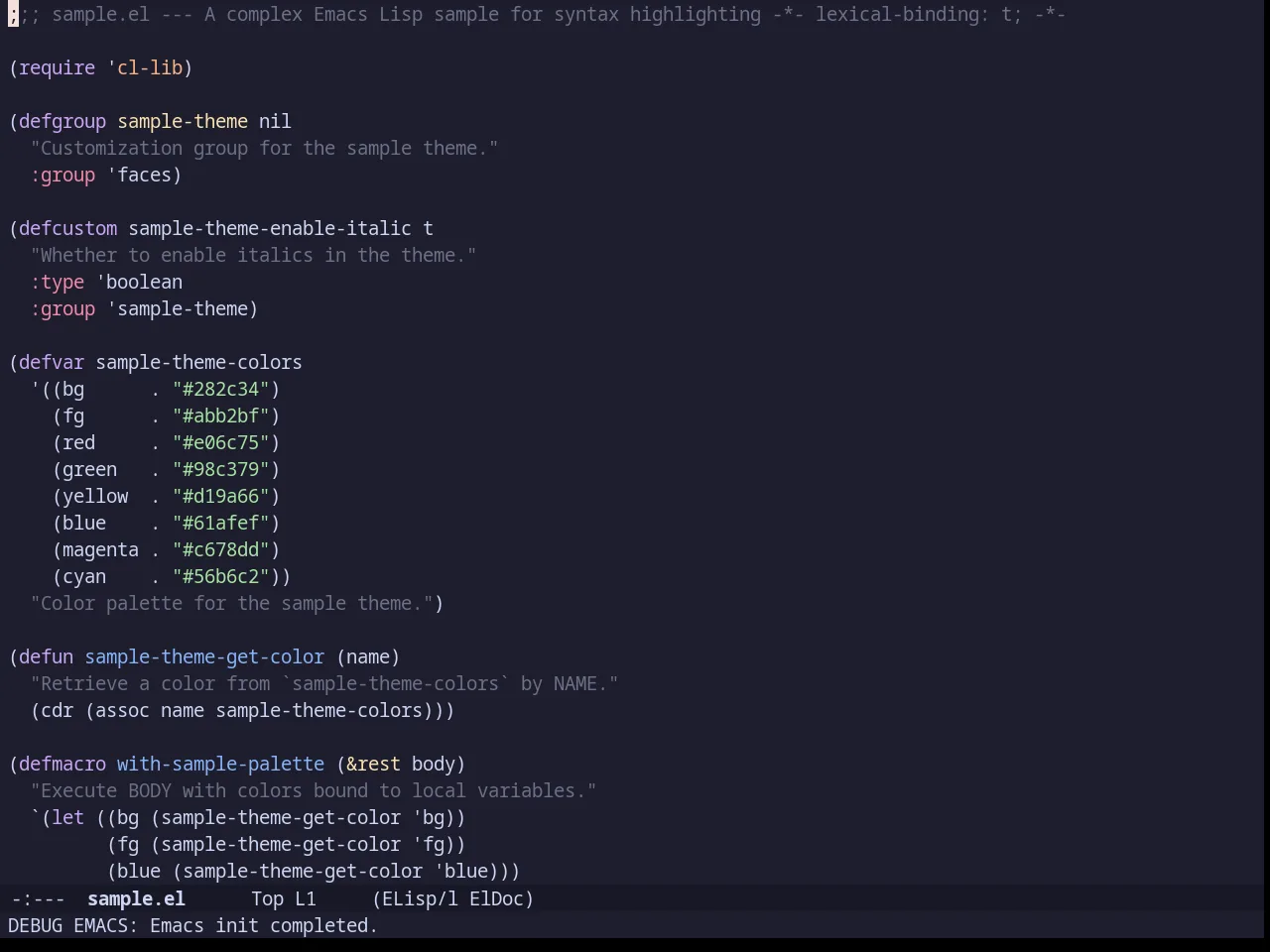 Catppuccin Mocha Theme in emacs-lisp-mode