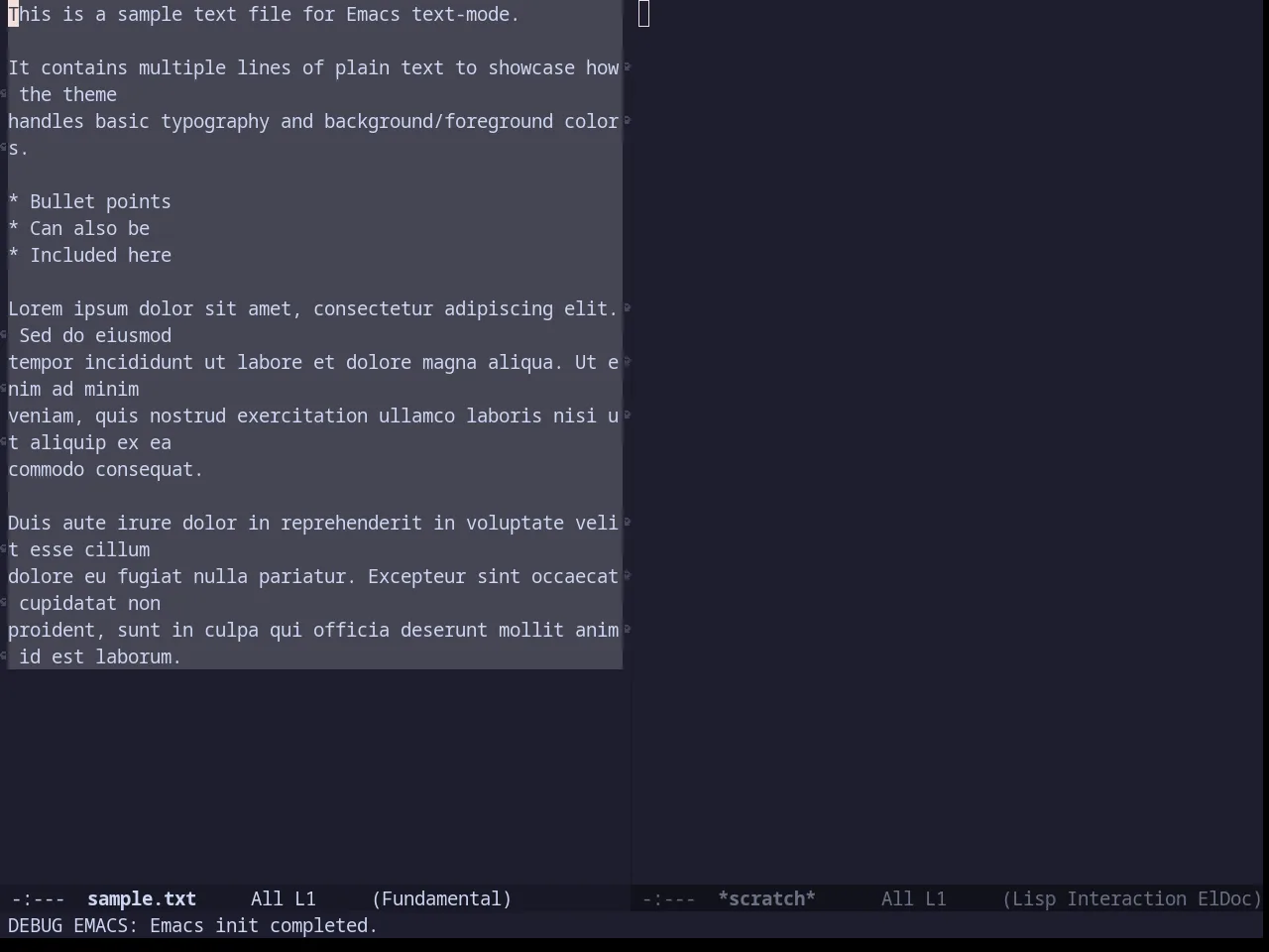Catppuccin Mocha Theme in fundamental-mode