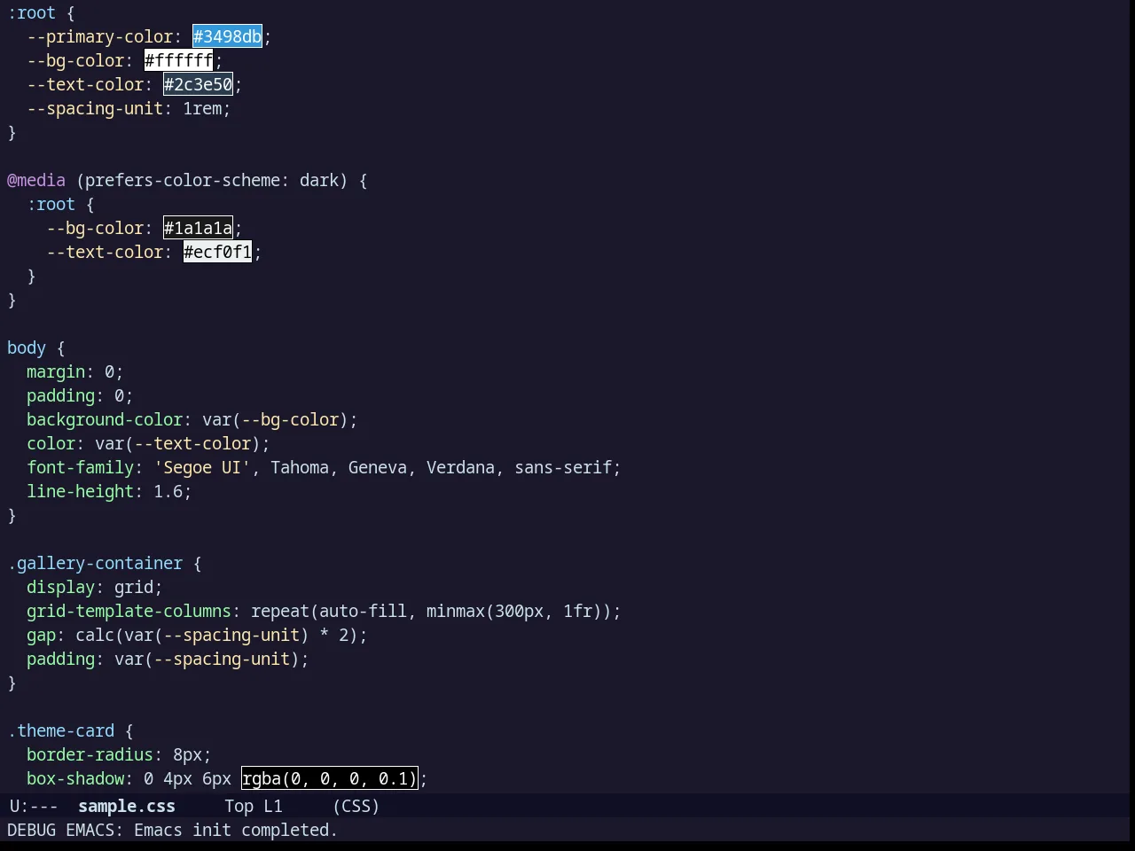 Challenger Theme in css-mode