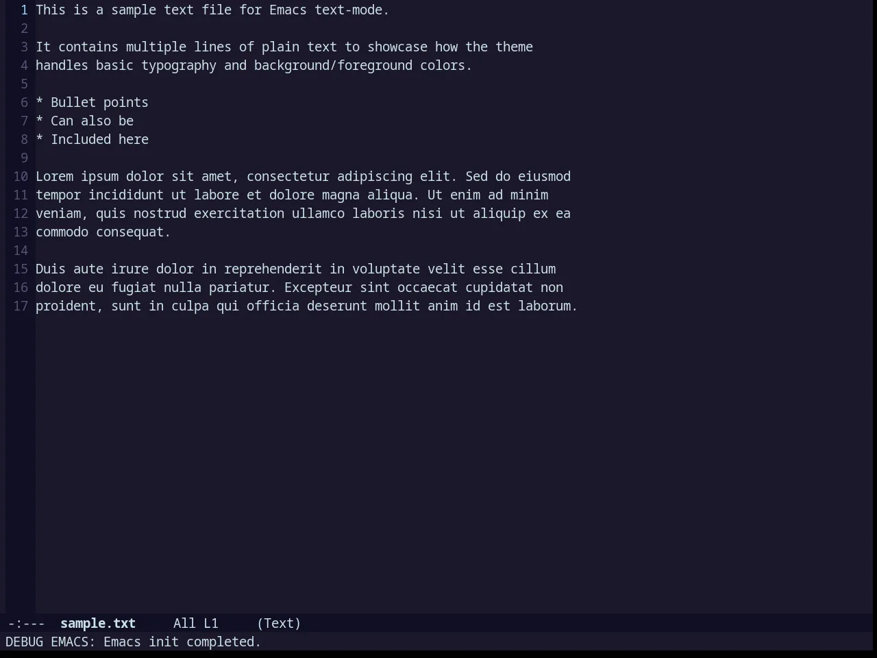 Challenger Theme in text-mode