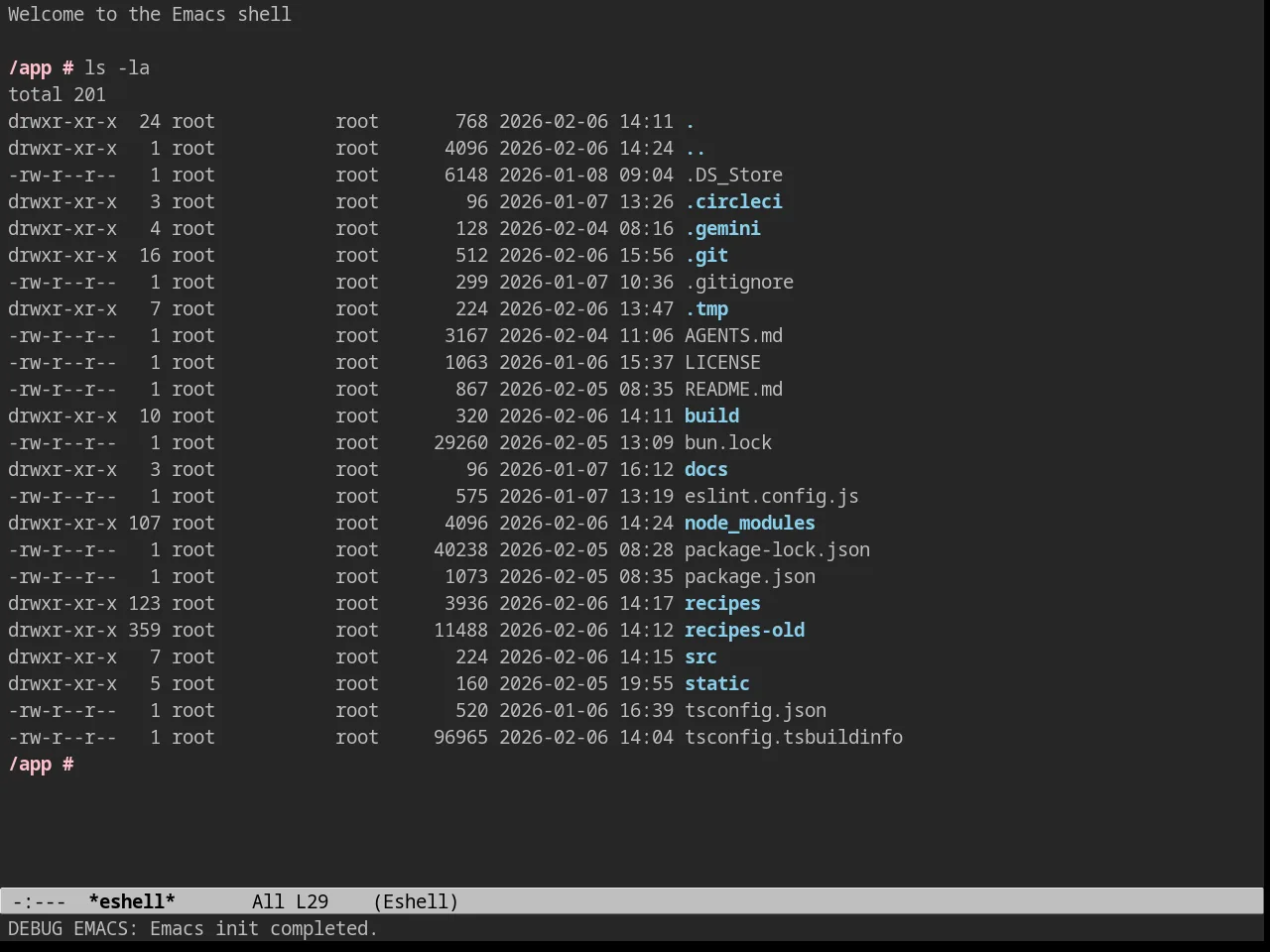 Charcoal Black Theme in eshell