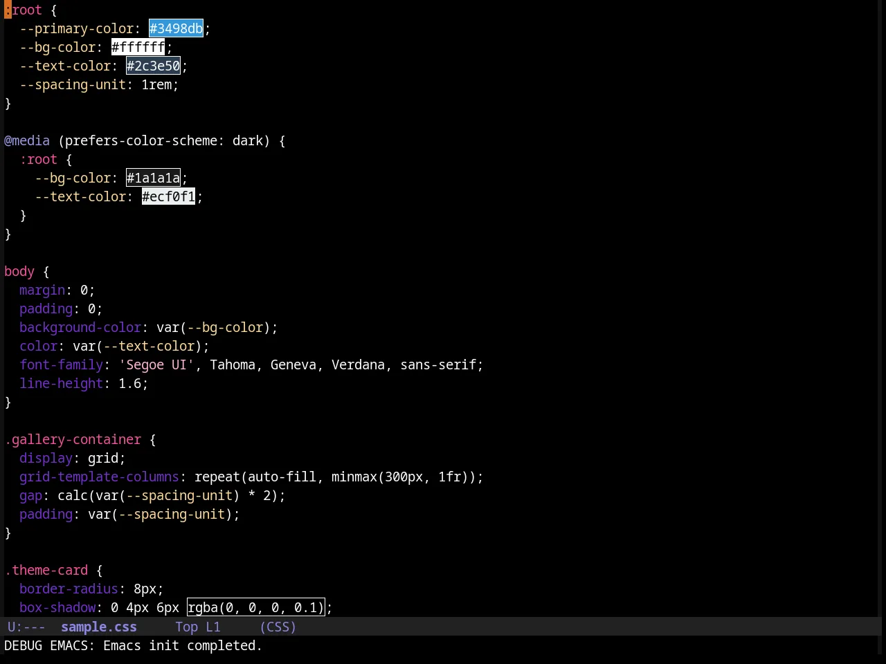 Cherry Blossom Theme in css-mode