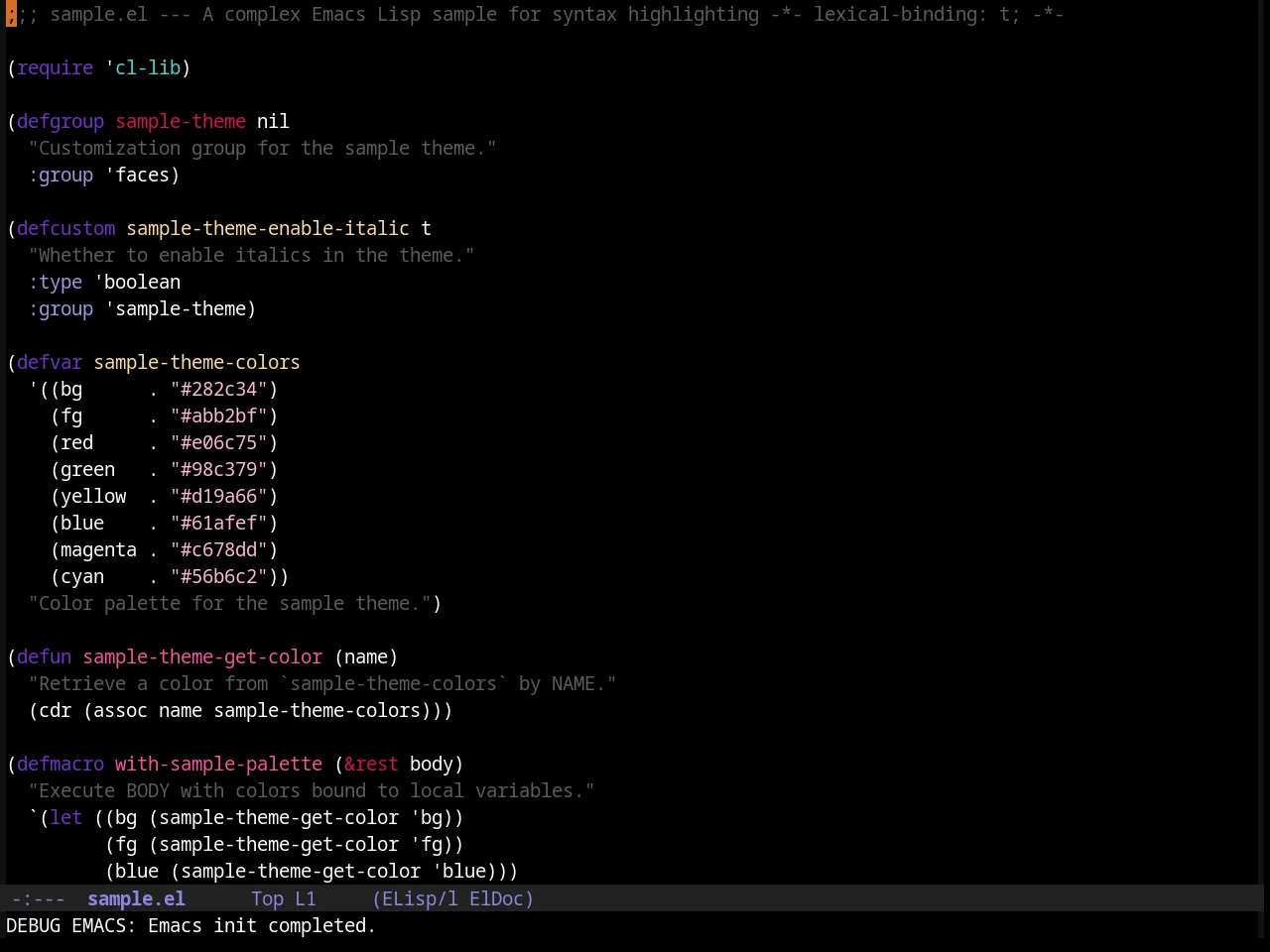 Cherry Blossom Theme in emacs-lisp-mode