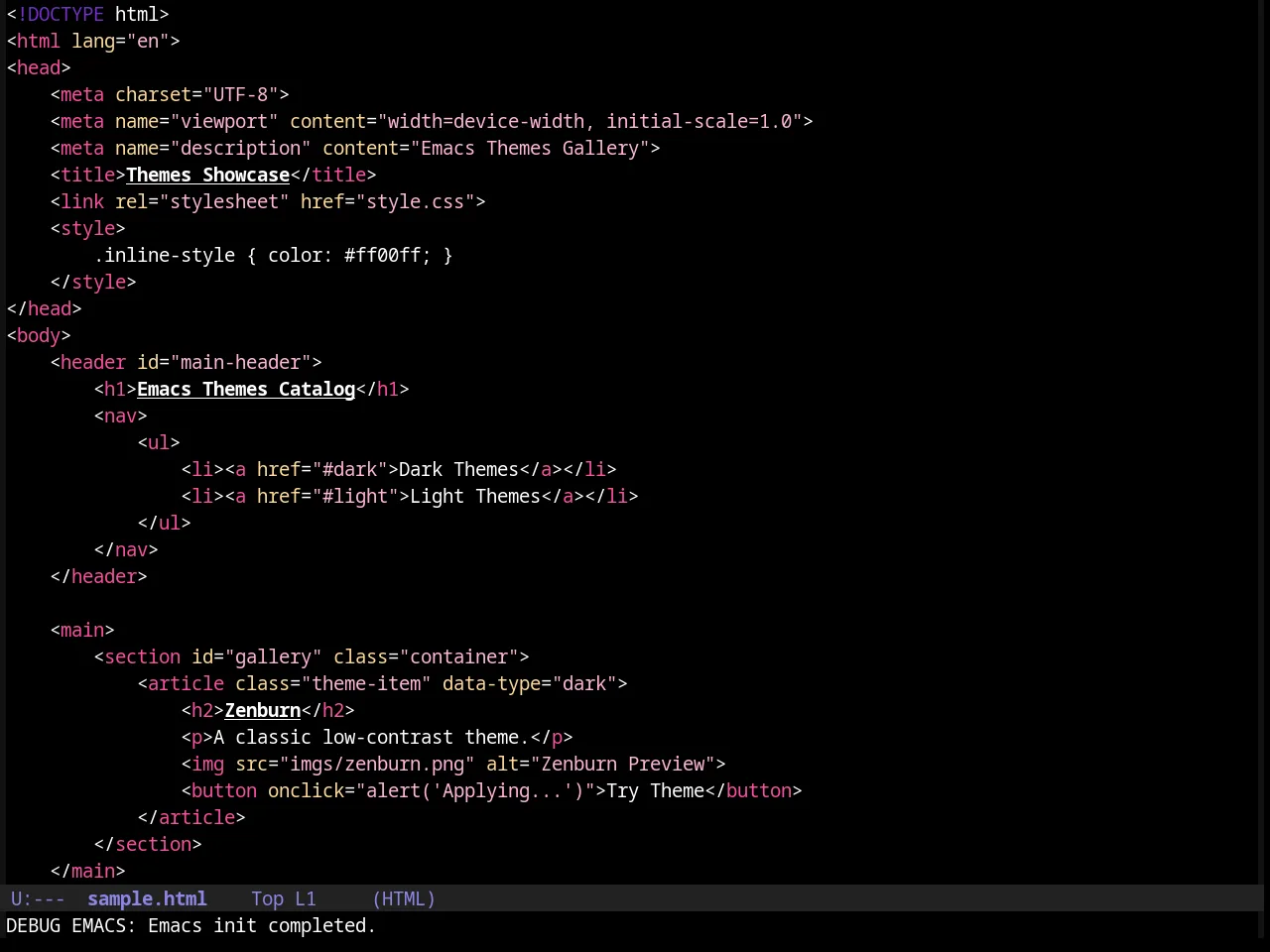Cherry Blossom Theme in html-mode