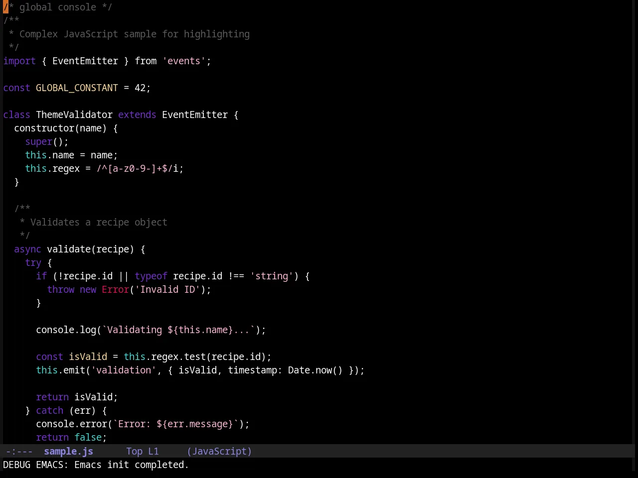 Cherry Blossom Theme in javascript-mode