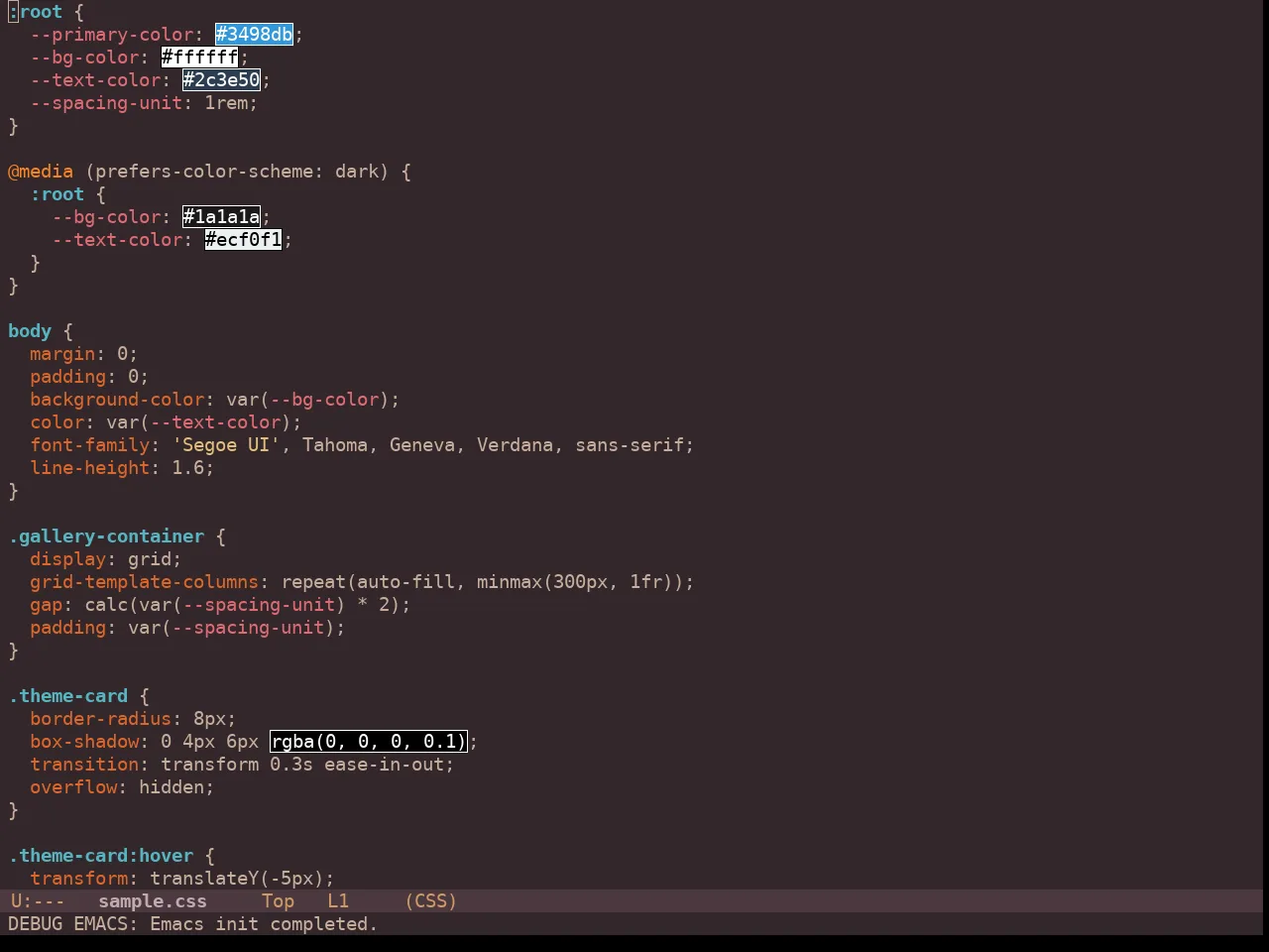 Chocolate Theme in css-mode