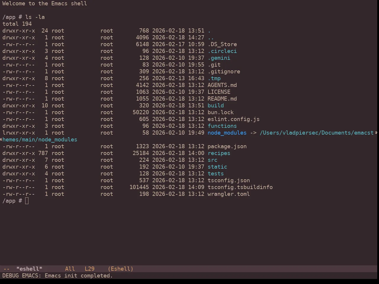 Chocolate Theme in eshell