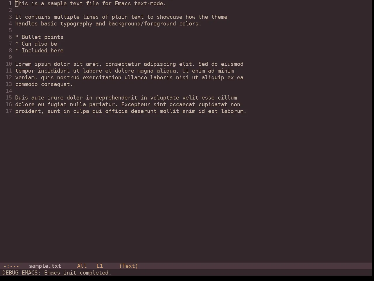 Chocolate Theme in text-mode
