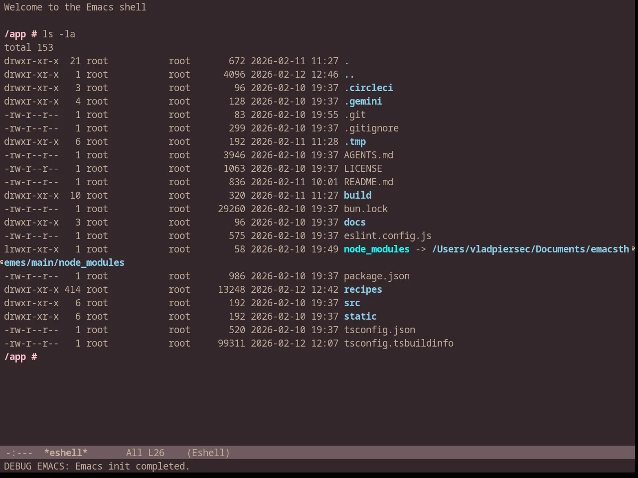 Chocolateless Theme in eshell