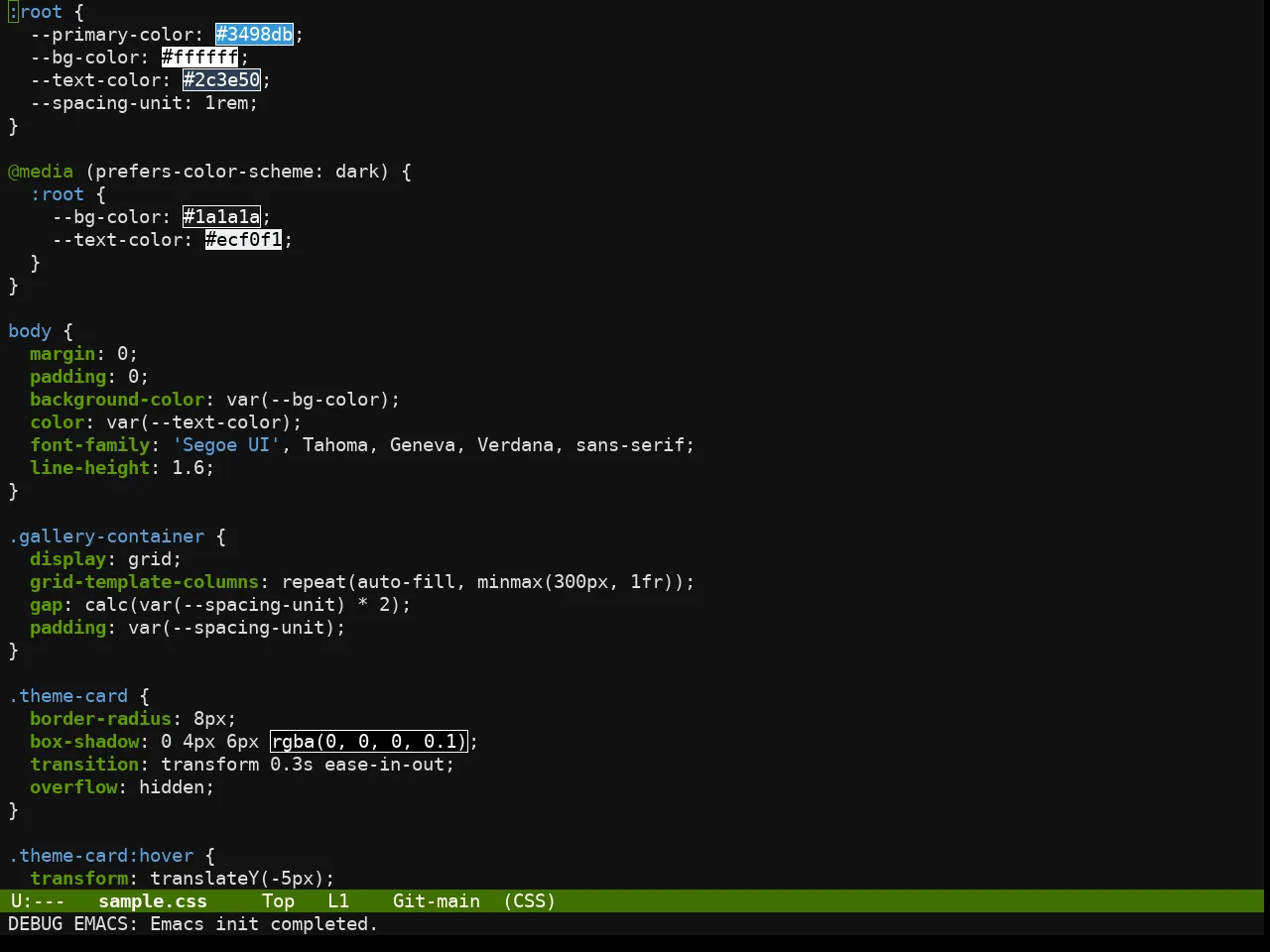 Chyla Dark Theme in css-mode
